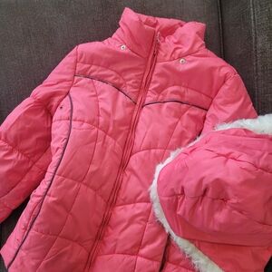 Pink Kids Puffer Jacket with Hood